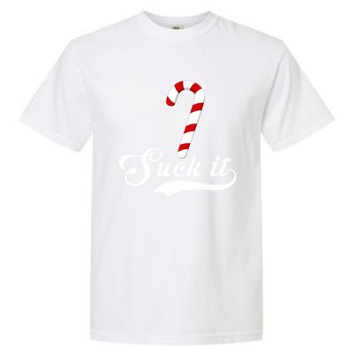 Suck It Christmas Candy Cane Adult Humor Gag Gift Garment-Dyed Heavyweight T-Shirt