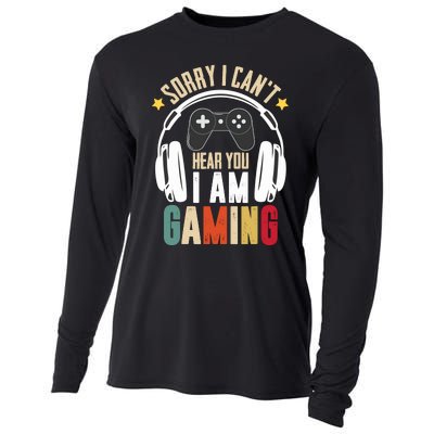 Sorry I CanT Hear You IM Gaming Funny Vintage Gaming Cooling Performance Long Sleeve Crew