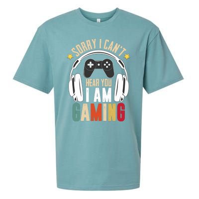 Sorry I CanT Hear You IM Gaming Funny Vintage Gaming Sueded Cloud Jersey T-Shirt