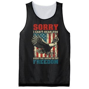 Sorry I CanT Hear You Over The Sound Of My Freedom Mesh Reversible Basketball Jersey Tank