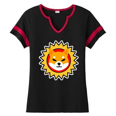 Shiba Inu Coin Star Logo Ladies Halftime Notch Neck Tee