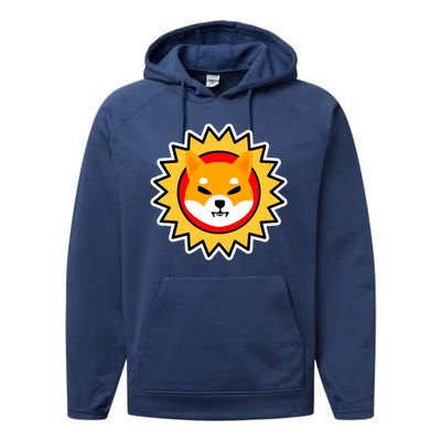 Shiba Inu Coin Star Logo Performance Fleece Hoodie