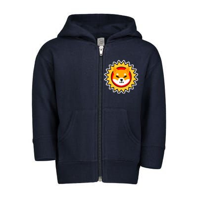 Shiba Inu Coin Star Logo Toddler Zip Fleece Hoodie