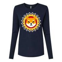 Shiba Inu Coin Star Logo Womens Cotton Relaxed Long Sleeve T-Shirt