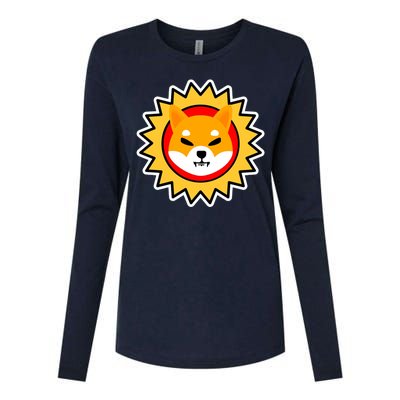 Shiba Inu Coin Star Logo Womens Cotton Relaxed Long Sleeve T-Shirt