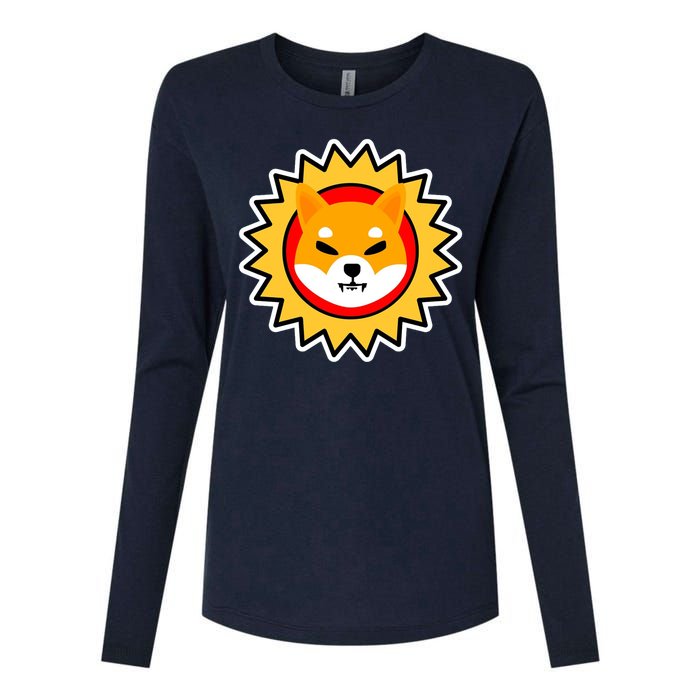 Shiba Inu Coin Star Logo Womens Cotton Relaxed Long Sleeve T-Shirt