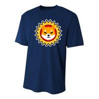 Shiba Inu Coin Star Logo Youth Performance Sprint T-Shirt