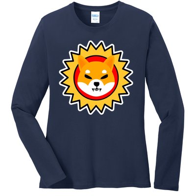 Shiba Inu Coin Star Logo Ladies Long Sleeve Shirt