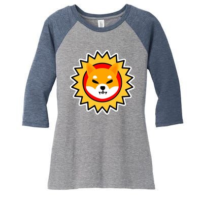 Shiba Inu Coin Star Logo Women's Tri-Blend 3/4-Sleeve Raglan Shirt