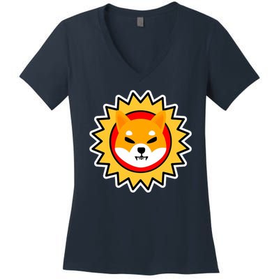 Shiba Inu Coin Star Logo Women's V-Neck T-Shirt