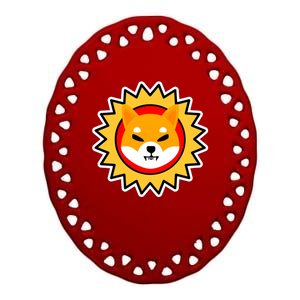 Shiba Inu Coin Star Logo Ceramic Oval Ornament