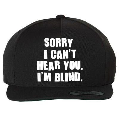 Sorry I Can' Hear You I'm Blind Wool Snapback Cap