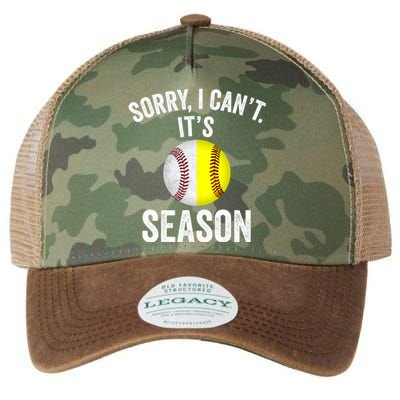 Sorry I Cant Its Season Baseball Life Softball Life Legacy Tie Dye Trucker Hat