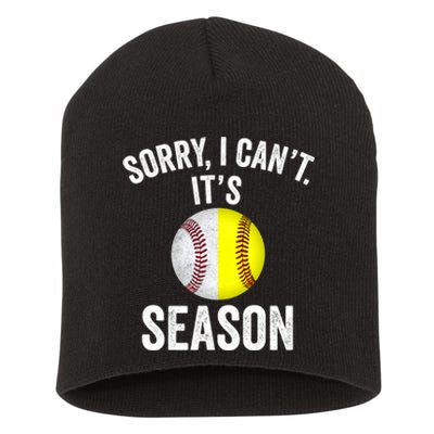 Sorry I Cant Its Season Baseball Life Softball Life Short Acrylic Beanie