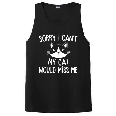 Sorry I CanT My Cat Would Miss Me PosiCharge Competitor Tank