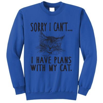 Sorry I CanT I Have Plans With My Cat Cute Cat Gift Sweatshirt