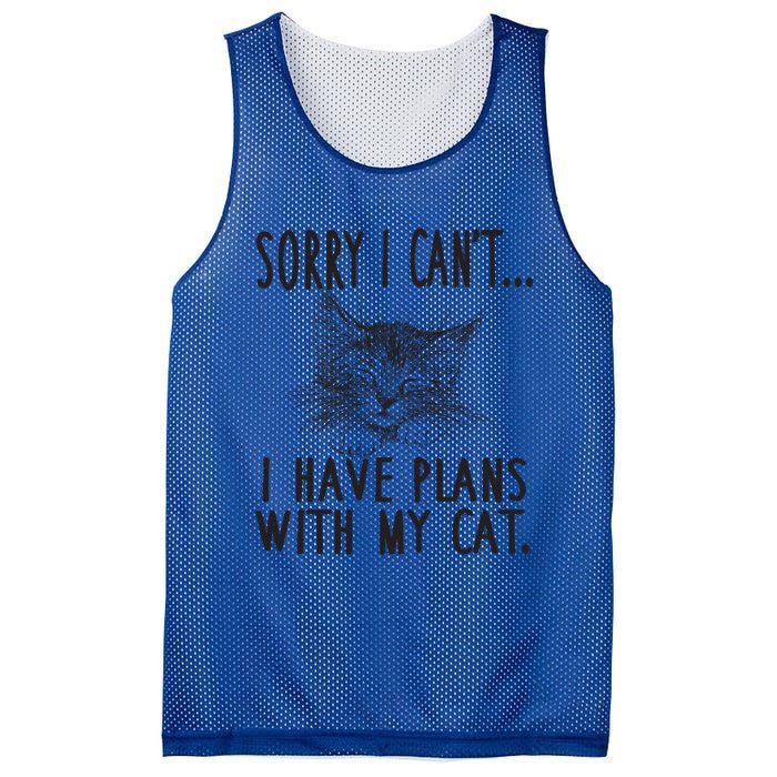 Sorry I CanT I Have Plans With My Cat Cute Cat Gift Mesh Reversible Basketball Jersey Tank