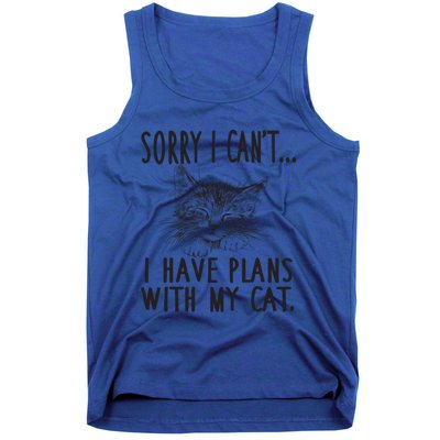 Sorry I CanT I Have Plans With My Cat Cute Cat Gift Tank Top