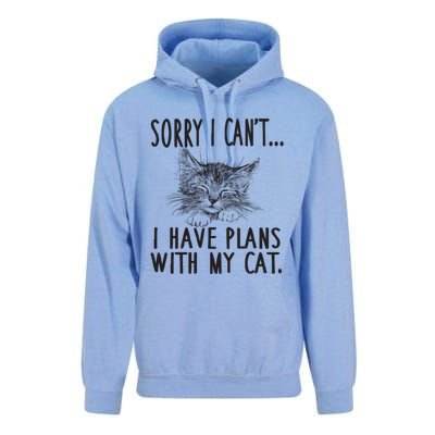 Sorry I CanT I Have Plans With My Cat Cute Cat Gift Unisex Surf Hoodie