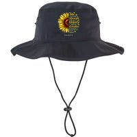 She Is Clothed Strength Dignity Laughs Bible Verse Sunflower Legacy Cool Fit Booney Bucket Hat