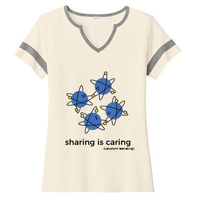 Sharing Is Caring Cute Chemistry Chemist Ladies Halftime Notch Neck Tee