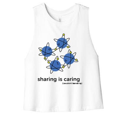 Sharing Is Caring Cute Chemistry Chemist Women's Racerback Cropped Tank