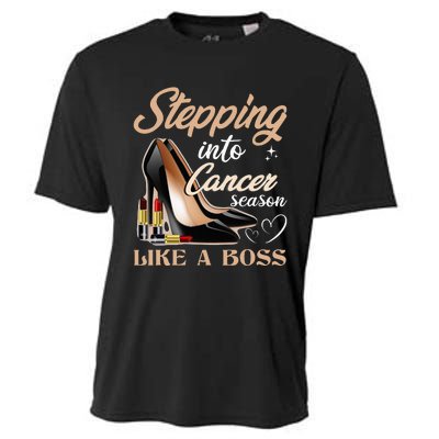 Stepping Into Cancer Season Like A Boss Zodiac Birthday Cooling Performance Crew T-Shirt