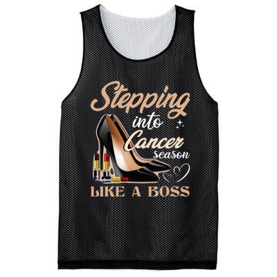 Stepping Into Cancer Season Like A Boss Zodiac Birthday Mesh Reversible Basketball Jersey Tank