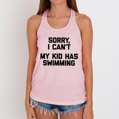 Sorry I Can't My Has Swimming Great Gift Funny Swim Mom Gift Women's Knotted Racerback Tank