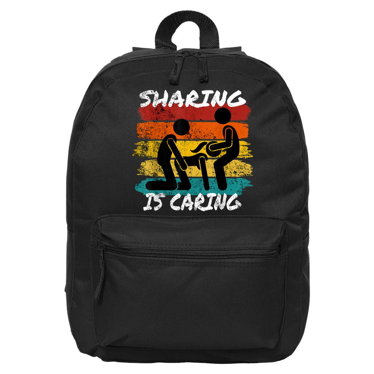 Sharing Is Caring Threesome Sex Polyamory Swingers 16 in Basic Backpack