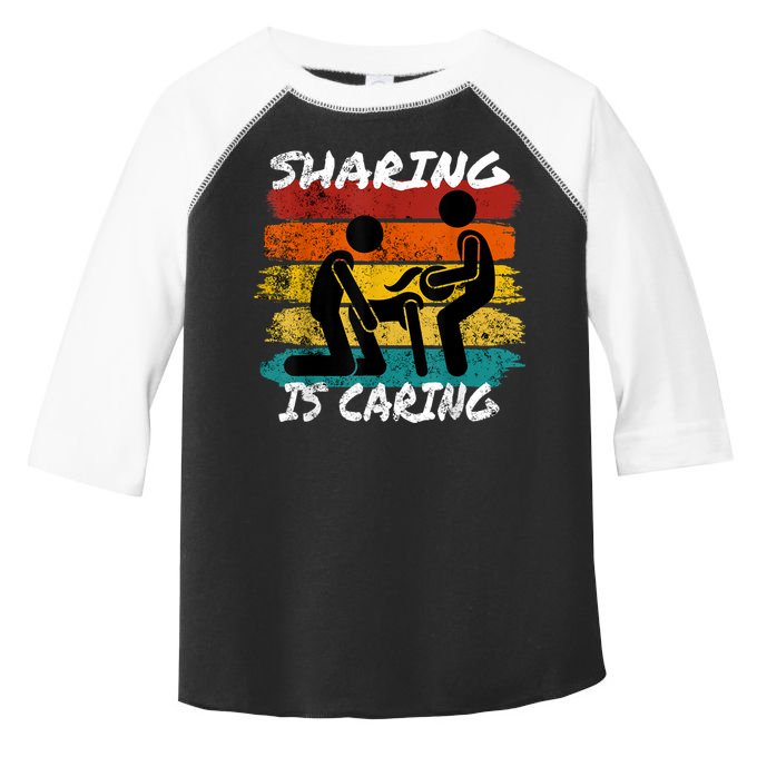 Sharing Is Caring Threesome Sex Polyamory Swingers Toddler Fine Jersey T-Shirt
