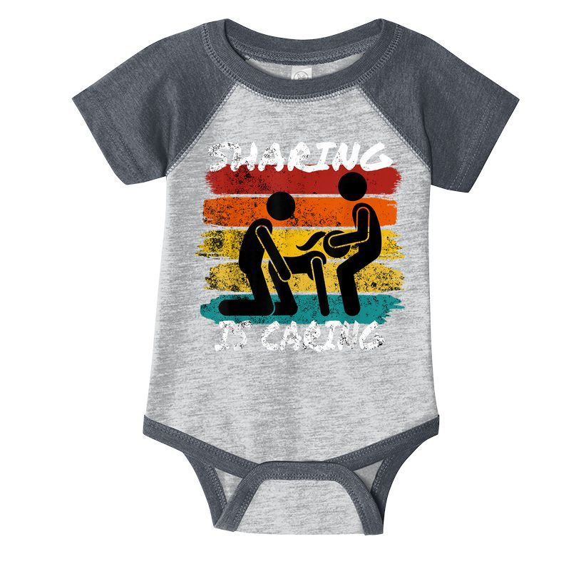 Sharing Is Caring Threesome Sex Polyamory Swingers Infant Baby Jersey Bodysuit