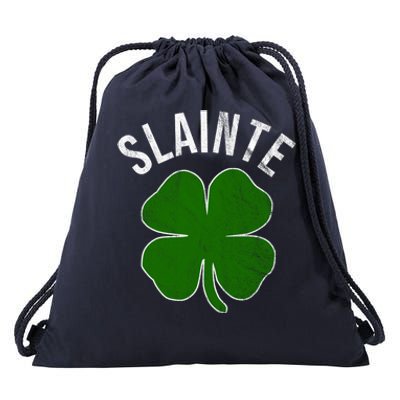 Slainte Irish Clover St Patrick's Day Drawstring Bag