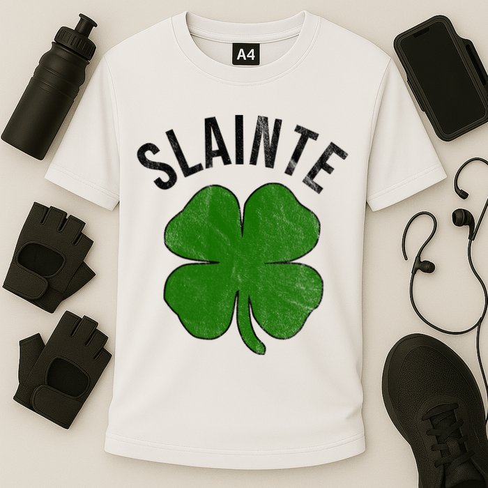 Slainte Irish Clover St Patrick's Day Cooling Performance Crew T-Shirt