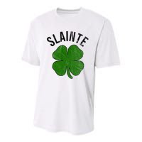 Slainte Irish Clover St Patrick's Day Youth Performance Sprint T-Shirt