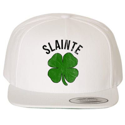 Slainte Irish Clover St Patrick's Day Wool Snapback Cap