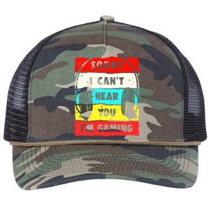 Sorry I CanT Hear You IM Gaming Retro Rope Trucker Hat Cap