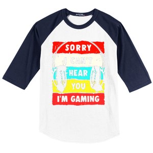 Sorry I CanT Hear You IM Gaming Baseball Sleeve Shirt