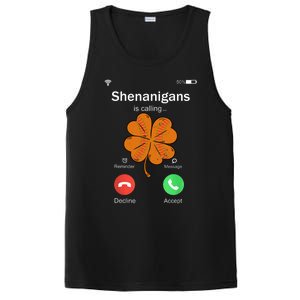 Shenanigans Is Calling St Patricks Day Basketball Shamrock Gift PosiCharge Competitor Tank