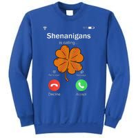 Shenanigans Is Calling St Patricks Day Basketball Shamrock Gift Sweatshirt