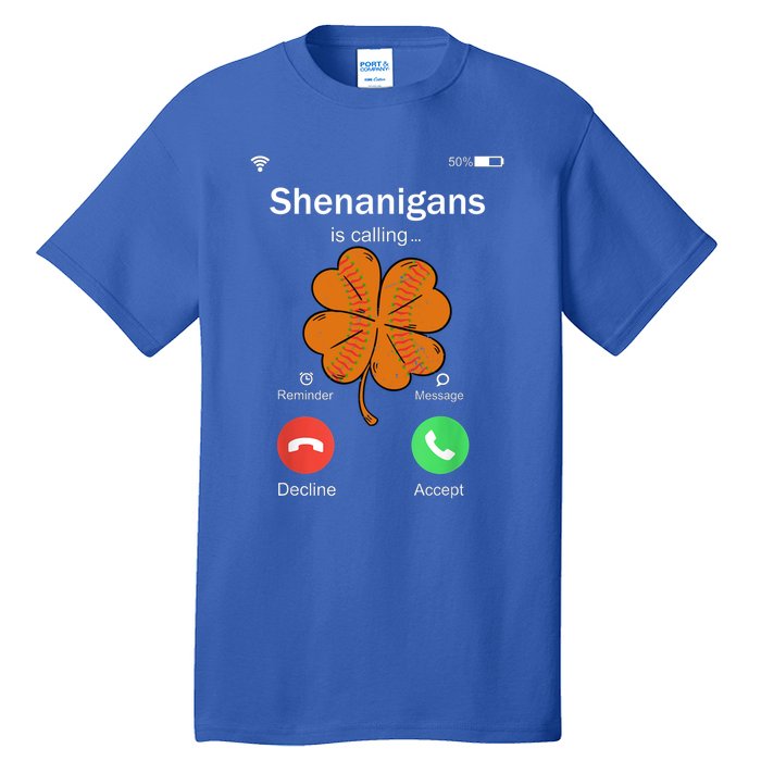 Shenanigans Is Calling St Patricks Day Basketball Shamrock Gift Tall T-Shirt