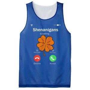 Shenanigans Is Calling St Patricks Day Basketball Shamrock Gift Mesh Reversible Basketball Jersey Tank