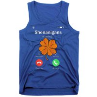 Shenanigans Is Calling St Patricks Day Basketball Shamrock Gift Tank Top