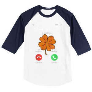 Shenanigans Is Calling St Patricks Day Basketball Shamrock Gift Baseball Sleeve Shirt