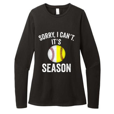 Sorry I Cant Its Season Baseball Life Softball Life Womens CVC Long Sleeve Shirt