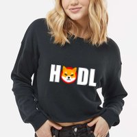 Shiba Inu Coin Crypto Token Shib Hodl Shiba Army Cropped Pullover Crew