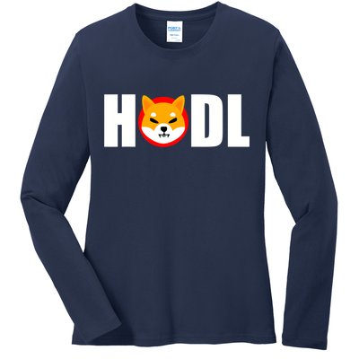 Shiba Inu Coin Crypto Token Shib Hodl Shiba Army Ladies Long Sleeve Shirt