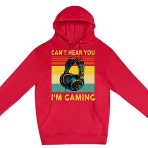 Sorry I Can't Hear You I'm Gaming Retro Gamer Gifts Boys Premium Pullover Hoodie