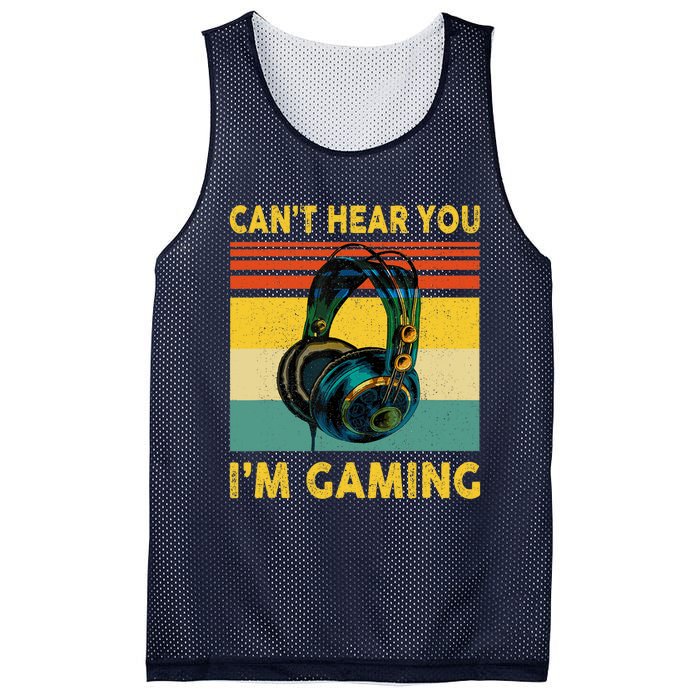 Sorry I Can't Hear You I'm Gaming Retro Gamer Gifts Boys Mesh Reversible Basketball Jersey Tank