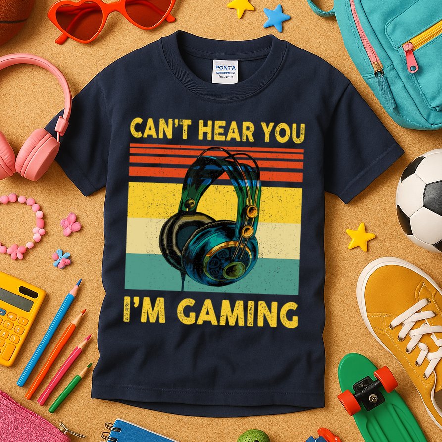 Sorry I Can't Hear You I'm Gaming Retro Gamer Gifts Boys Kids T-Shirt